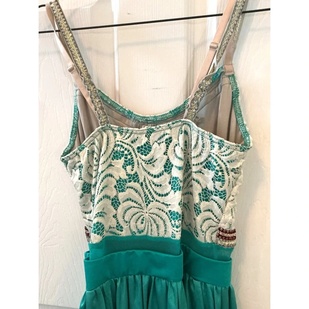 Weissman Dance Costume Sm Adult Teal Lace Halloween Fairy Princess Cosplay Dress